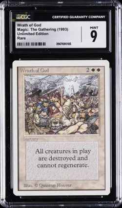 1993 MTG UNLIMITED ED RARE WRATH OF GOD CGC 9 - Image 1