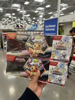 Lot Of 2 Pokemon Prismatic Evolutions Surprise Box+Booster Bundle Sams Club Set - Image 1