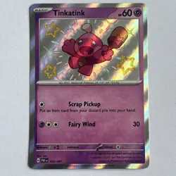 Tinkatink 165/091 - Baby Shiny - Paldean Fates - Holo Rare Card - Pokemon - Image 1