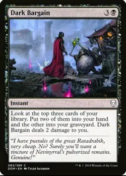 X 1 Dark Bargain NM Dominaria 083 MTG Magic The Gathering - Image 1