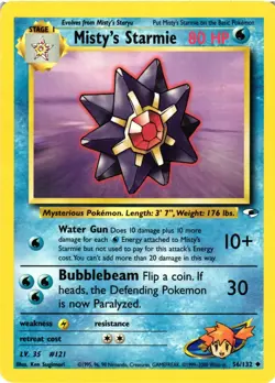 Pokemon TCG Misty’s Starmie 56/132 Gym Heroes Set Unlimited MP - Image 1