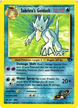 Pokemon TCG Sabrina's Golduck 30/132 Gym Challenge Unlimited Rare LP - Image 1