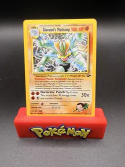 Pokemon Gym Challenge #6/132 Giovanni's Machamp Holo Card - LP-c - Image 1