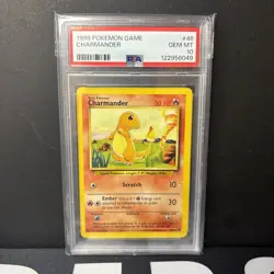 1999 Pokemon Base Set Charmander #46 English Unlimited 46/102 - PSA 10 GEM MINT - Image 1