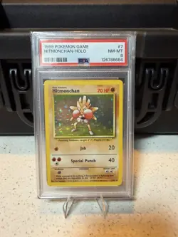 Hitmonchan Pokemon Base Set Unlimited Holo #7 PSA 8 - Image 1