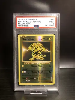 PSA 9 Reverse Holo Electabuzz - Evolutions XY 41/108 Mint Graded Pokemon Card - Image 1