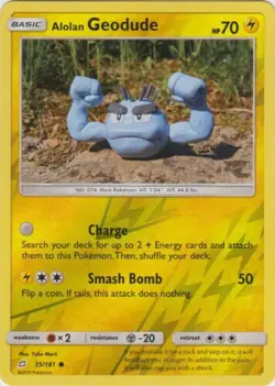 Geodude 35/181 Reverse Holo Team Up Pokemon Card - NM - Image 1
