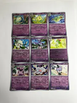Cute Pink Pokemon TCG SV1 Reverse Holo Psychic Type Lot 9 Cards English - Image 1