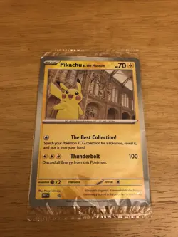Pikachu At The Museum, Pokemon X Natural History Museum Jumbo Promo Card SEALED - Image 1