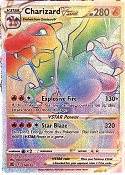 Pokemon TCG Charizard Vstar 174/172 - English Brilliant Stars Vstar Rainbow Card - Image 1