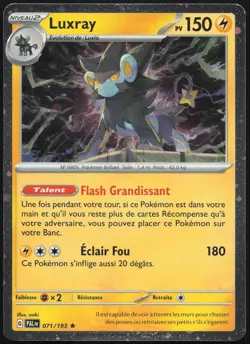 Pokemon Card Luxray 071/193 Holo Evolutions in French Paldea - Image 1