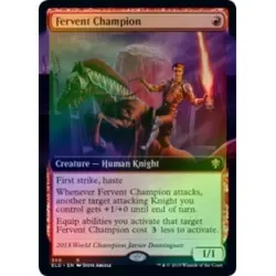 FOIL FERVENT CHAMPION (EXTENDED ART) Throne Of Eldraine ELD Magic MTG MINT CARD - Image 1