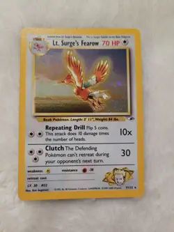 Pokemon Lt. Surge's Fearow Gym Heroes 7/132 Holo Rare Unlimited English Card - Image 1