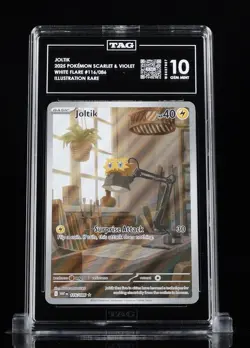 TAG 10 2025 Pokemon Joltik IR 116/086 White Flare English GEM MINT PSA - Image 1