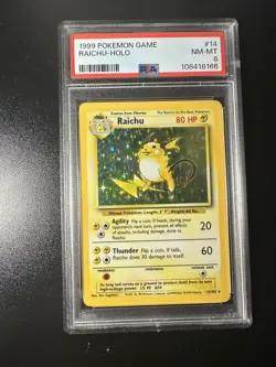 1999 Base Set # 14 Raichu Unlimited Holo PSA 8 NM-M 2025 Cert! - Image 1
