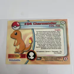 Charmander #04 Pokemon Topps TV Animation Edition 1999 Blue Logo - NM - Image 2