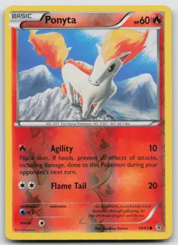 Pokemon Card Ponyta REVERSE HOLO Generations 14/83 - Image 1