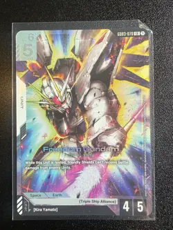 Freedom Gundam LR GD03-070 Gundam TCG Card Foil Steel Requiem English - Image 1