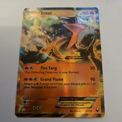 2012 Pokemon Entei EX 13/108 Ultra Rare Full Art Holo Dark Explorers - Image 1