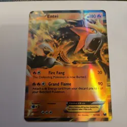 2012 Pokemon Entei EX 13/108 Ultra Rare Full Art Holo Dark Explorers - Image 2