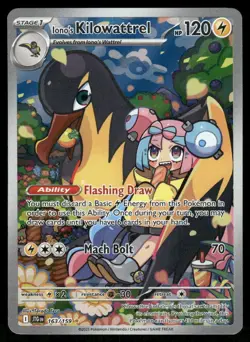 Pokemon Cards Iono's Kilowattrel 163/159 Journey Together Illustration Rare NM - Image 1