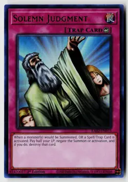 25th Anniversary Rarity Collection II #RA02-EN075 Solemn Judgment Yugioh - Image 1