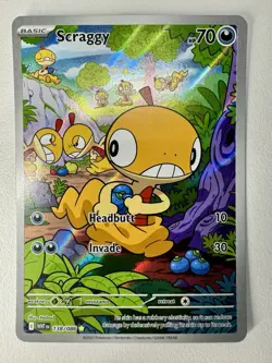 Scraggy Illustration Rare SV: White Flare 138/086 Pokemon Trading Card Game NM - Image 1