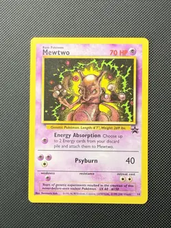 Pokemon Mewtwo - WoTC Black Star Promo Card #14 - LP - Image 1