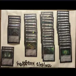 MTG Warhammer 40k Necron Dynasties Commander Deck Opened - Double Sleeved - Image 2
