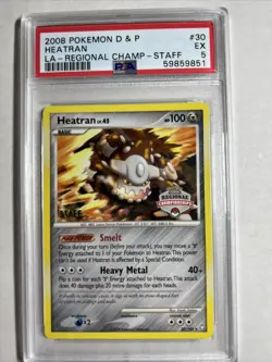 PSA 5 STAFF Heatran 2008 Pokemon Regional Championships Promo 30/146 Pokemon TCG - Image 1