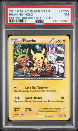 Pikachu Holo XY95/122 Breakpoint Blisters Black Star Promo Pokemon PSA 7 - Image 1