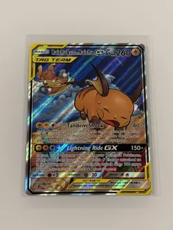 Pokemon Raichu & Alolan Raichu GX 221/236 Sm-Unified Minds Ultra Rare Full Art - Image 2