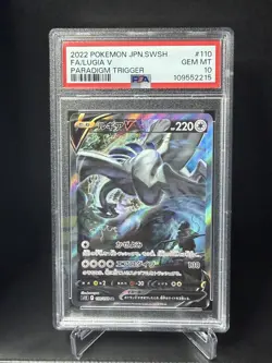 2022 POKEMON JPN SWORD & SHIELD PARADIGM TRIGGER #110 FULL ART/LUGIA V PSA 10 - Image 1