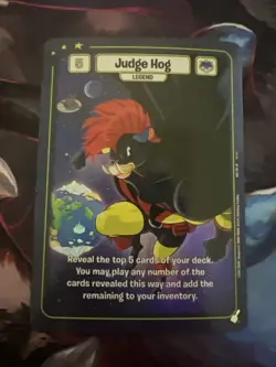 FOIL Neopets Battledome TCG - Defenders of Neopia JUDGE HOG Ultra Rare Card - Image 1