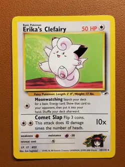 Erika's Clefairy - 25/132 - Rare Non-Holo WOTC TCG—Gym Heroes Pokemon Card - Image 1