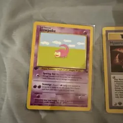 Pokemon Cards Mysterious Fossil and Slowpoke 1ST EDITION Fossil WOTC Common NM - Image 2
