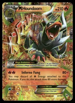 Pokemon Cards M Houndoom EX 22/162 BREAKthrough Holo Rare EX NM - Image 1