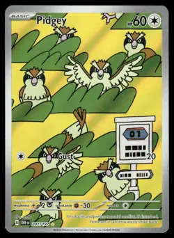 Pokemon Cards Pidgey 207/197 Obsidian Flames Illustration Rare NM - Image 1