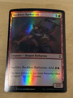 MTG Reckless Barbarian FOIL Commander Legends: Battle For Baldur’s Gate NM Eng - Image 1