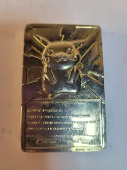 PIKACHU Pokemon 23K Gold Plated Trading Card 1999 Burger King (C11) - Image 3