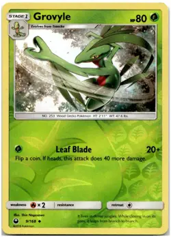 Grovyle 9/168 Reverse Holo SM - Celestial Storm Pokemon Card NM - Image 1