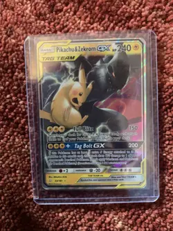 Pokemon TCG Pikachu & Zekrom GX Team Up Holo Card CGC 9, 33/181 - Image 1