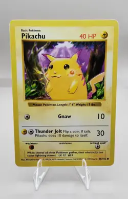 Pikachu 58/102 Shadowless RED CHEEKS NM Base Set Vintage Pokemon Card WOTC 1999 - Image 1