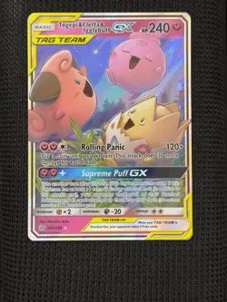 Togepi & Cleffa & Igglybuff GX 143/236 GX Cosmic Eclipse Pokemon MP (Creased) - Image 1