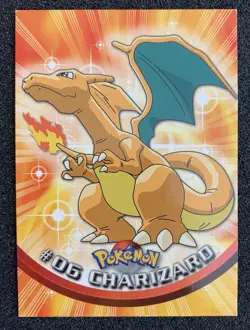 1999 Topps Pokemon TV Animation Series #6 Charizard Blue Logo 1st Print - Image 1
