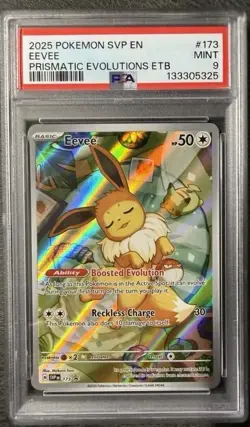 Pokemon card Eevee SVP 173 Prismatic Evolutions - Promo Card PSA 9 Mint - Image 1