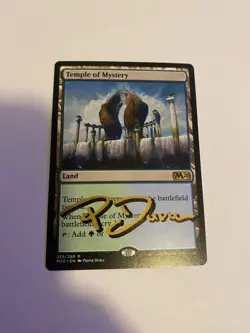 SIGNED Temple of Mystery Piotr Dura Shadow Signature MTG M20 Commander Artist - Image 1
