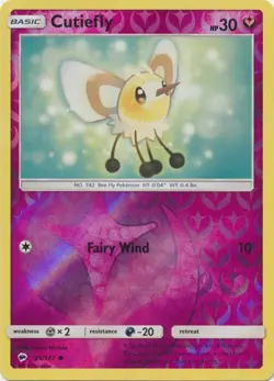 Cutiefly 95/147 Reverse Holo Burning Shadows Pokemon Card NM - Image 1