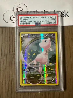 PSA 9 - Pokemon Black Star PROMO MEW XY110 - Mythical Collection Full Art FOIL - Image 1