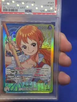 One Piece A Fist of Divine Speed Nami OP11-041 Alternate Alt Art Leader PSA 10 - Image 2